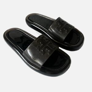 Tory Burch Bubble Miller Jelly Slide Slip On Sandals Clear Black 7